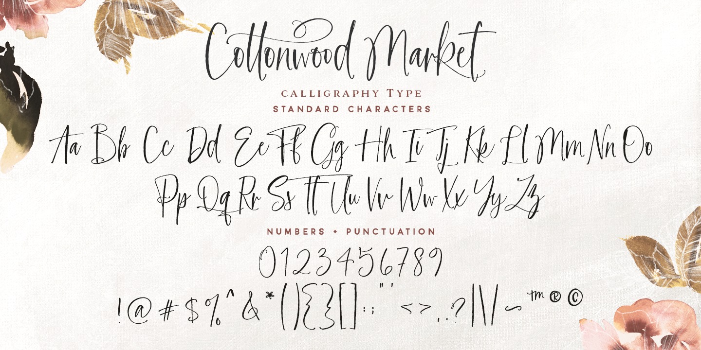 Пример шрифта Cottonwood Market Regular